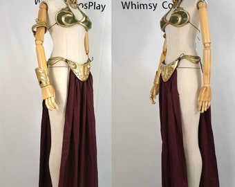 Princesse Leia Gold Bikini imprimé en 3D et costumes en cuir