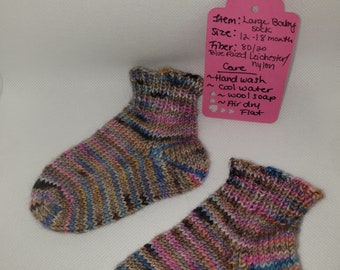 Hand Knit Baby Socks