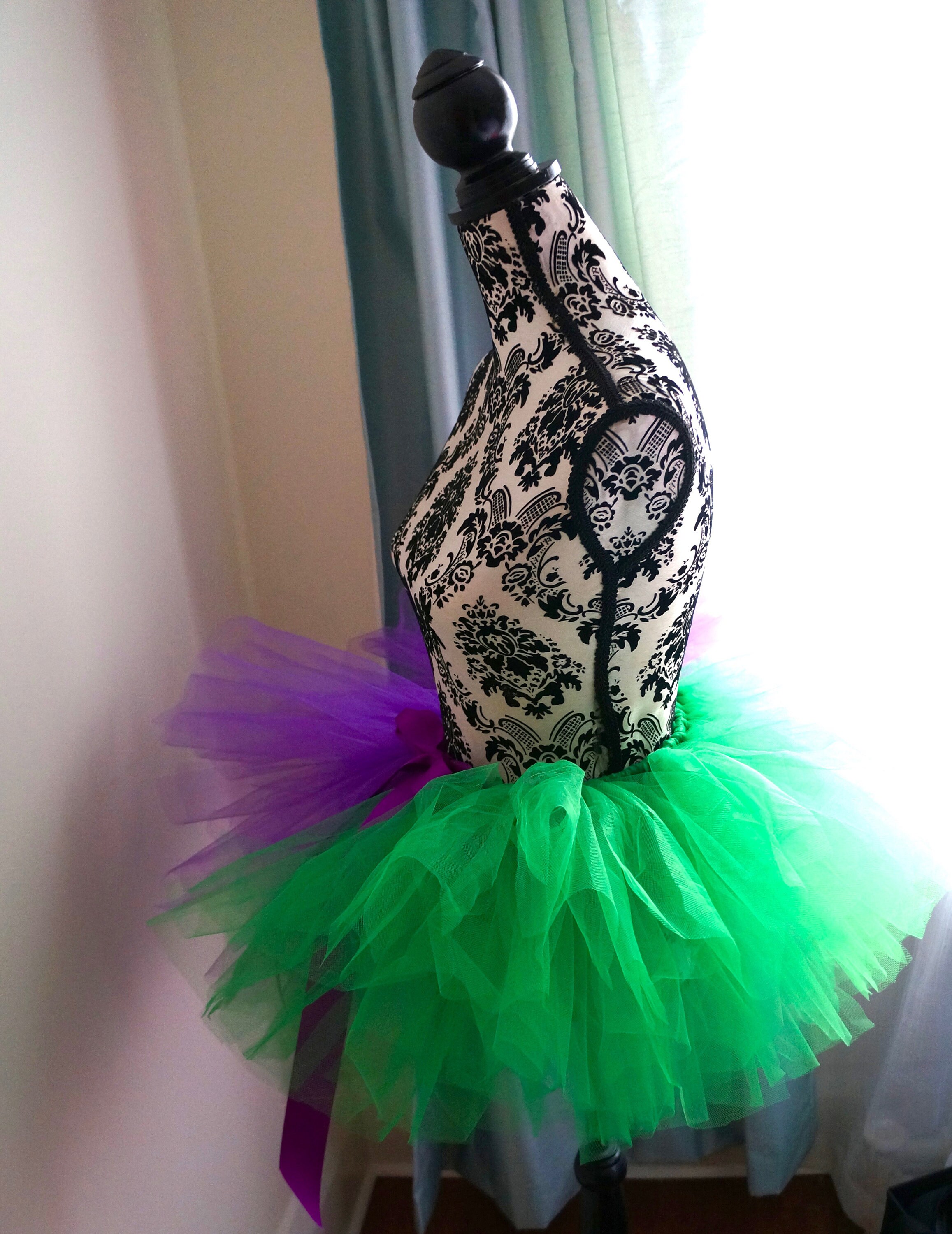 purple and green tutu dress Handmade Tulle Adult sequin party dress