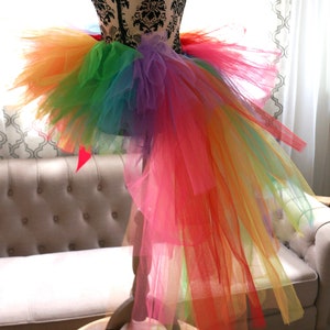 Adult Rainbow Tutu Skirt With Bustle