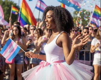 Adult Trans Flag Tutu