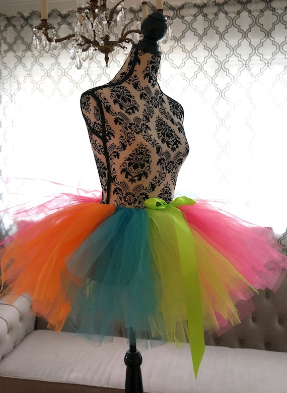 Neon long tutu skirt cheap