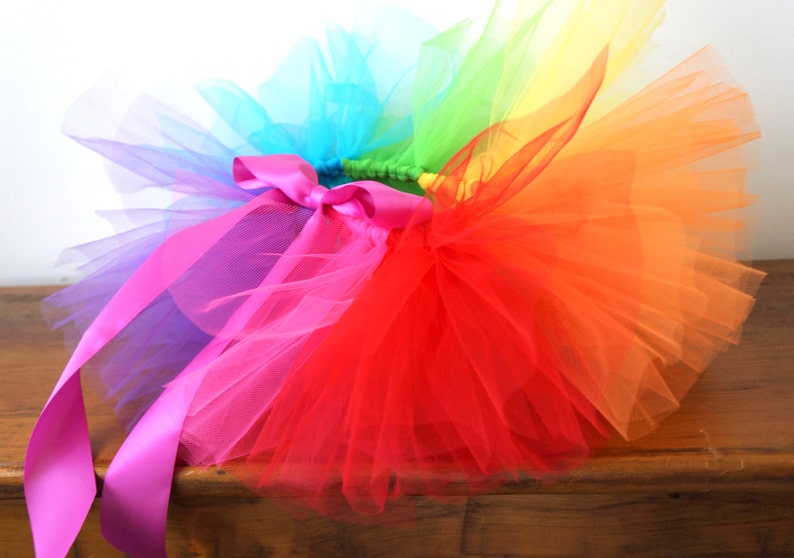 Rainbow Tutu Baby Rainbow Tutu Newborn Tutu 3 Month Tutu image 2