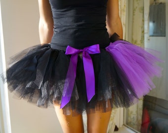 Black and Purple Tutu - Adult Tutu - Rave Tutu - Halloween Tutu