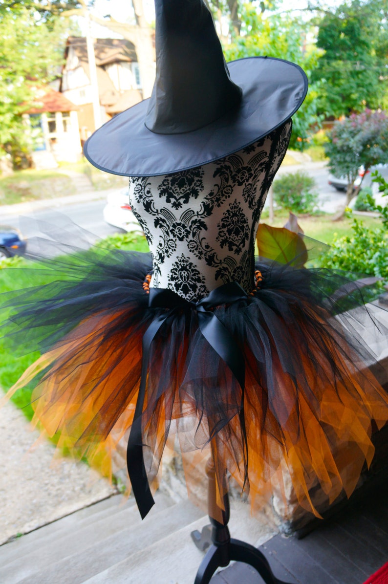 adult orange and black tutu