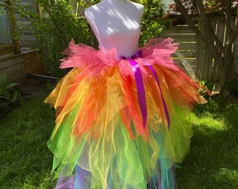 Long Adult Rainbow Tutu Skirt