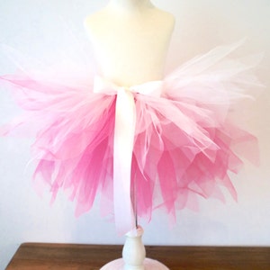 Girls' Bustle Tutu Toddler Bustle Tutu Pink and White Tutu image 4