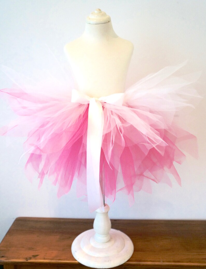 Girls' Bustle Tutu Toddler Bustle Tutu Pink and White Tutu image 4