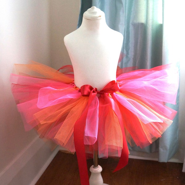 Pink Orange and Red Tutu - Girl's Tutu