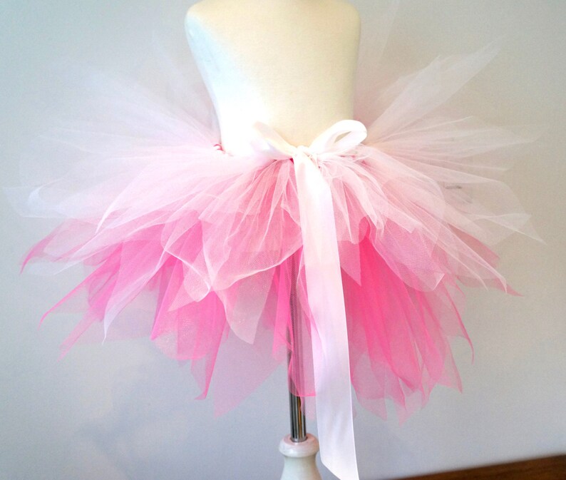 Girls' Bustle Tutu Toddler Bustle Tutu Pink and White Tutu image 2