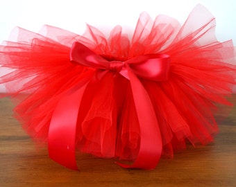 Tutu rouge fait main pour bébé - Tenue ajustable pour nouveau-né