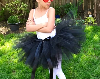 Handmade Black Tulle Tutu Skirt – Girls' Fluffy Dance Costume - Etsy