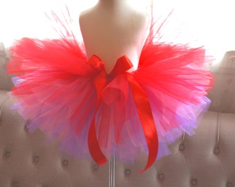 Girl's Red Purple and Pink Tutu