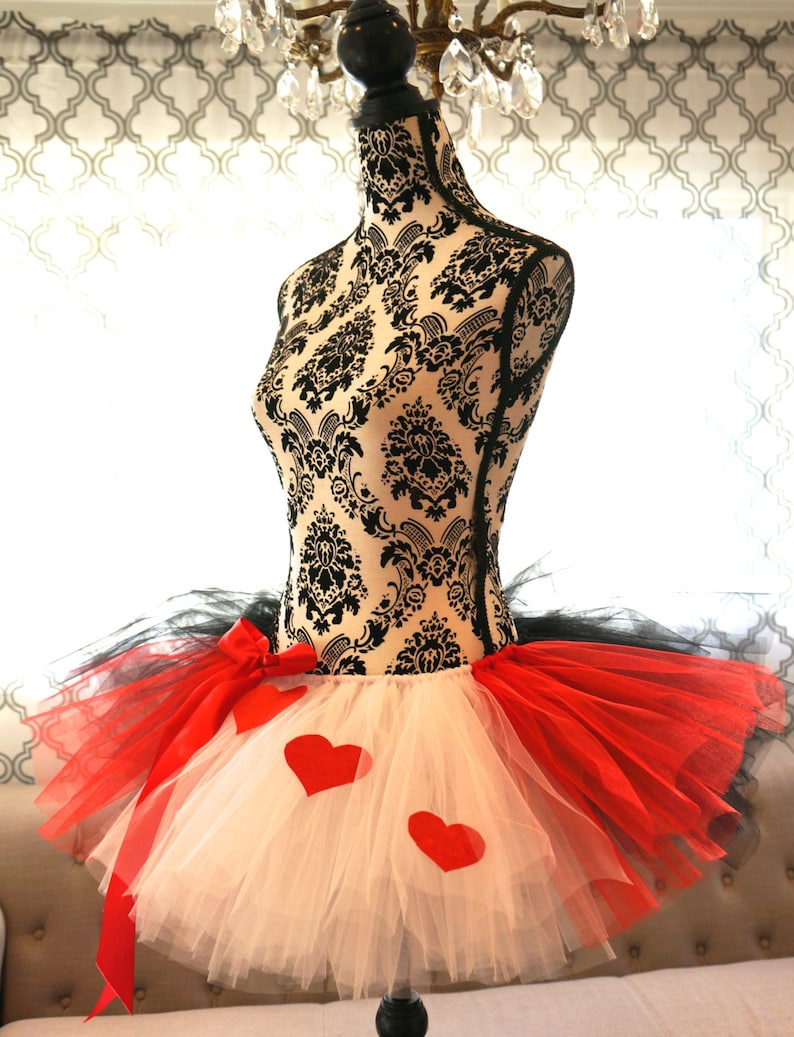 Adult Tutu Heart Queen Red and Black Tutu Valentines Tutu image 2