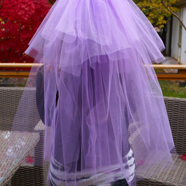 Purple Bachelorette Veil - Veil Clip - Bridal Shower Veil