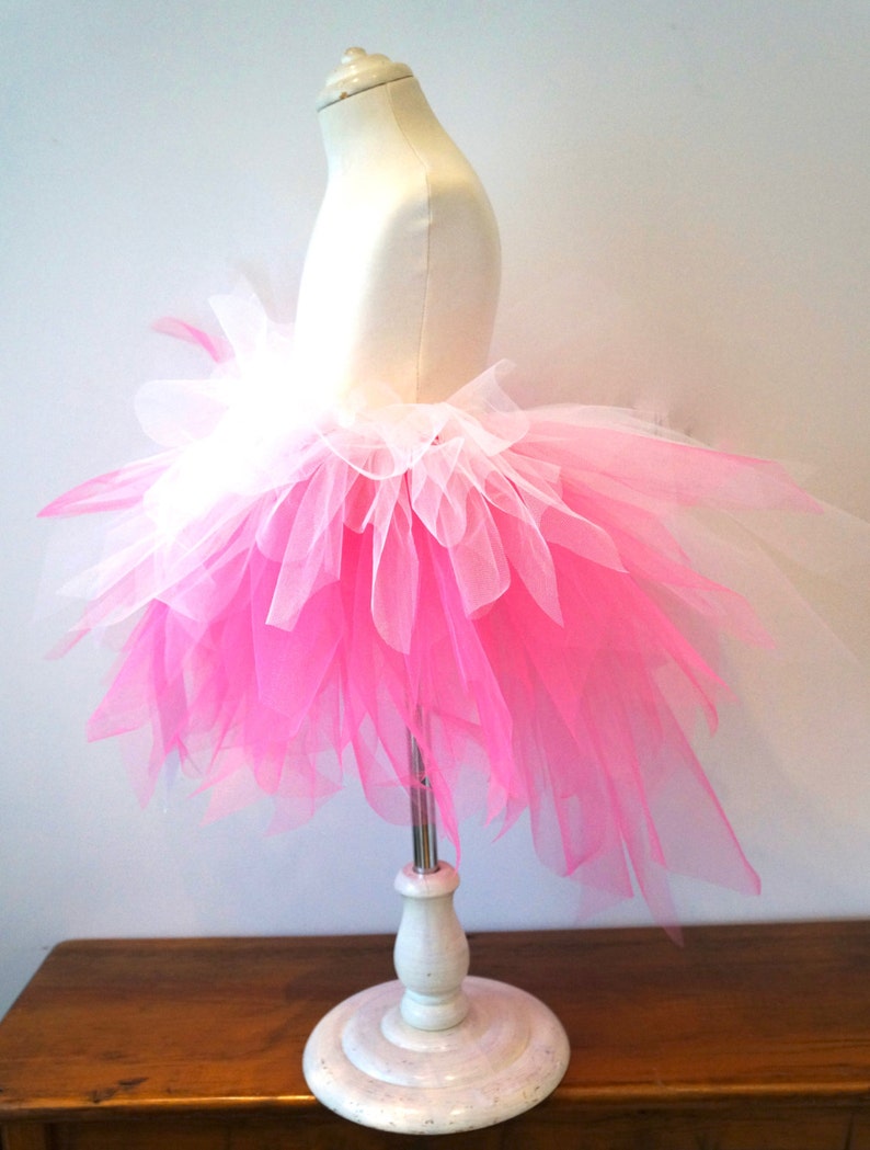 Girls' Bustle Tutu Toddler Bustle Tutu Pink and White Tutu image 3