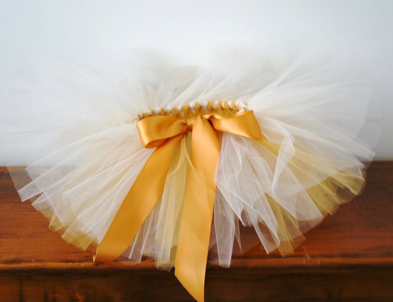 Baby Tutu Gold and Cream Tutu Gold and Ivory Tutu image 2