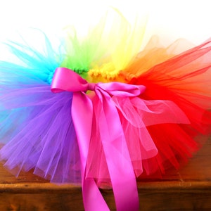 Rainbow Tutu Baby Rainbow Tutu Newborn Tutu 3 Month Tutu image 1