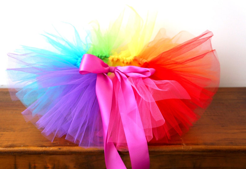 Rainbow Tutu Baby Rainbow Tutu Newborn Tutu 3 Month Tutu image 1