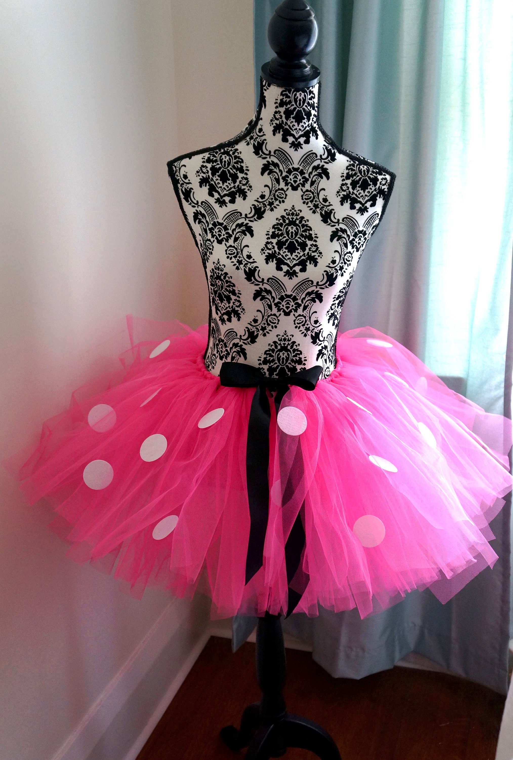 Nwot Adult Disney Park Minnie Mouse Pink Tulle with Polka Dots Hat Disney Parks Tokyo Resort Minnie Mouse Pink | Mercari main image 2