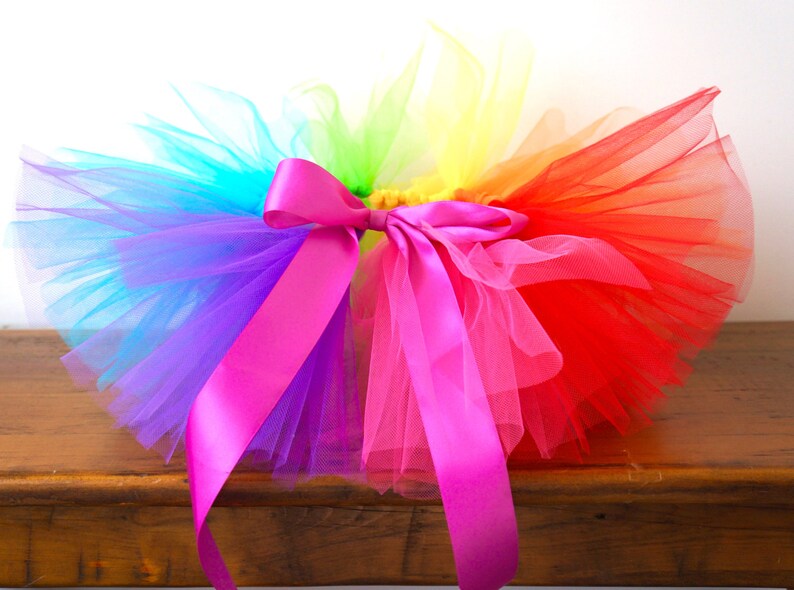 Rainbow Tutu Baby Rainbow Tutu Newborn Tutu 3 Month Tutu image 3