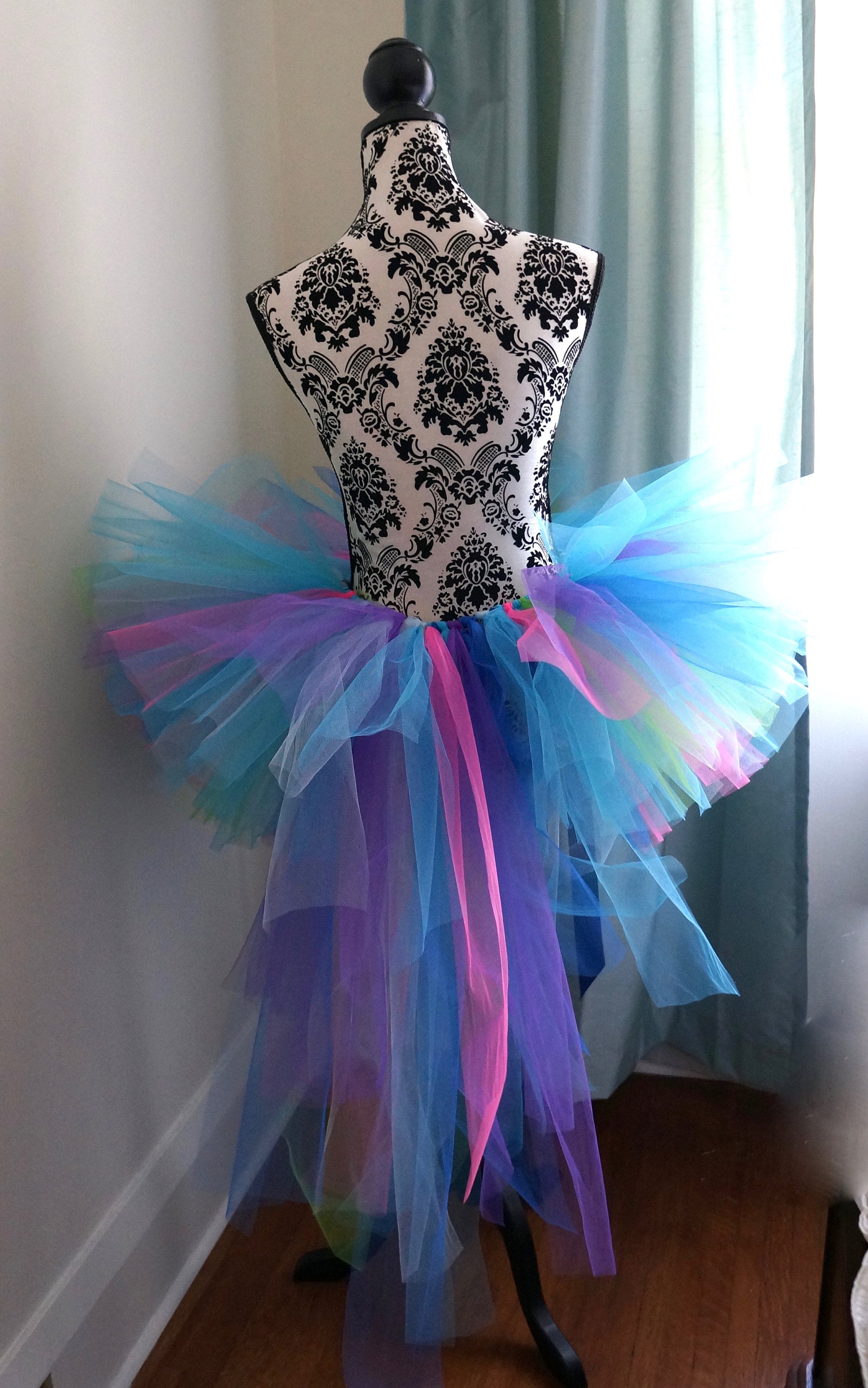 Large Tutu Adult Bustle Tutu - Colorful Tulle Ribbon Skirt - Etsy