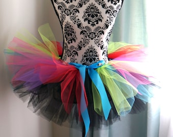 Adult Tutu - Rainbow Tutu - Black Tutu - Halloween Tutu