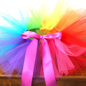 Rainbow Tutu Baby Rainbow Tutu Newborn Tutu 3 Month Tutu image 5