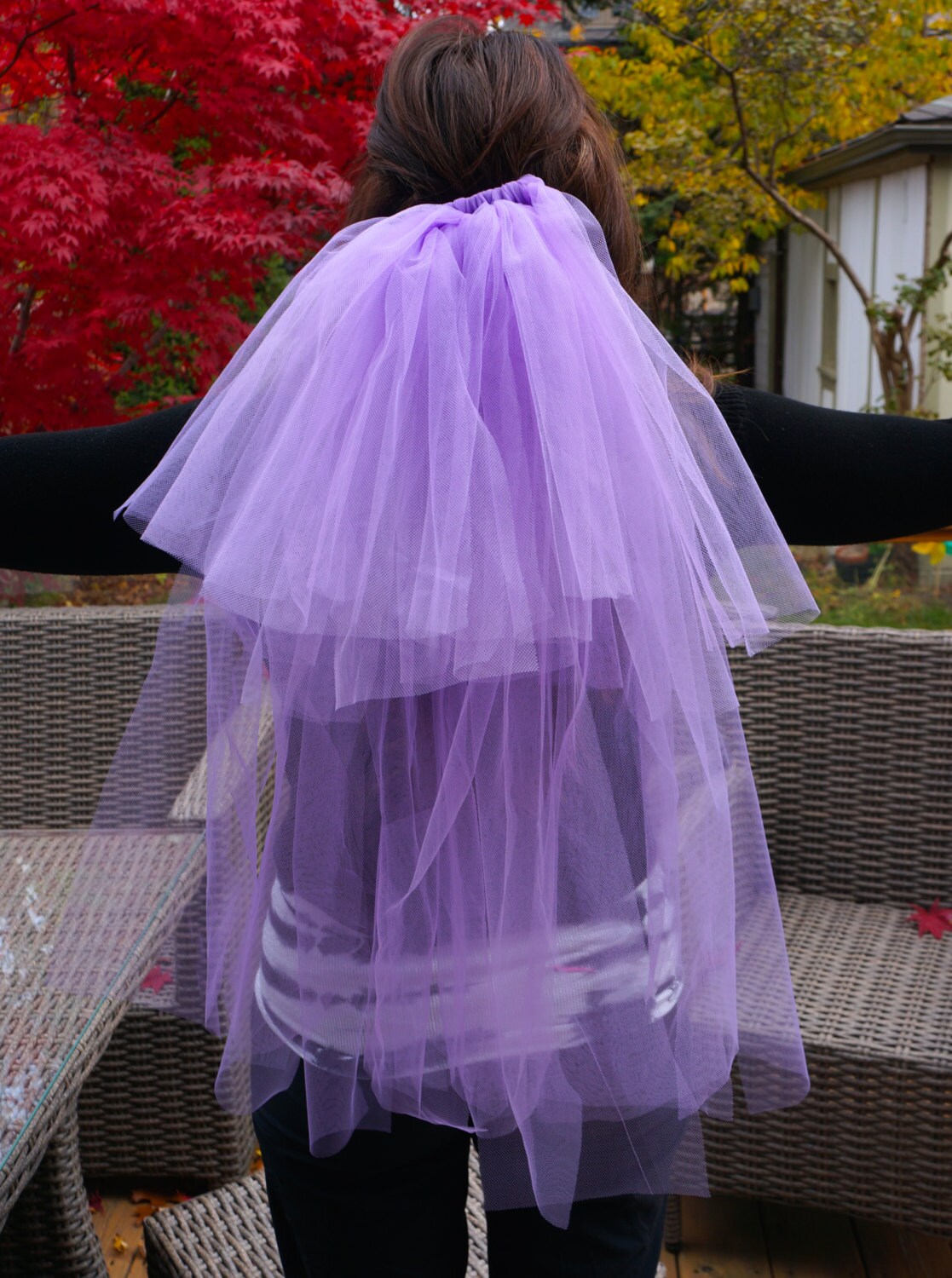 Purple Bachelorette Veil Veil Clip Bridal Shower Veil Etsy