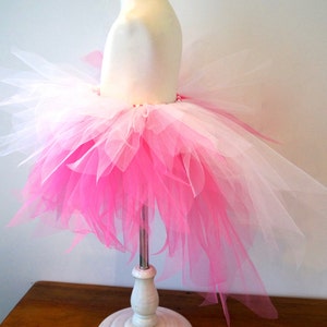 Girls' Bustle Tutu Toddler Bustle Tutu Pink and White Tutu image 1