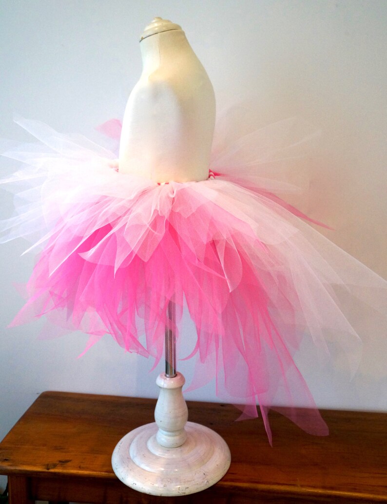 Girls' Bustle Tutu Toddler Bustle Tutu Pink and White Tutu image 1