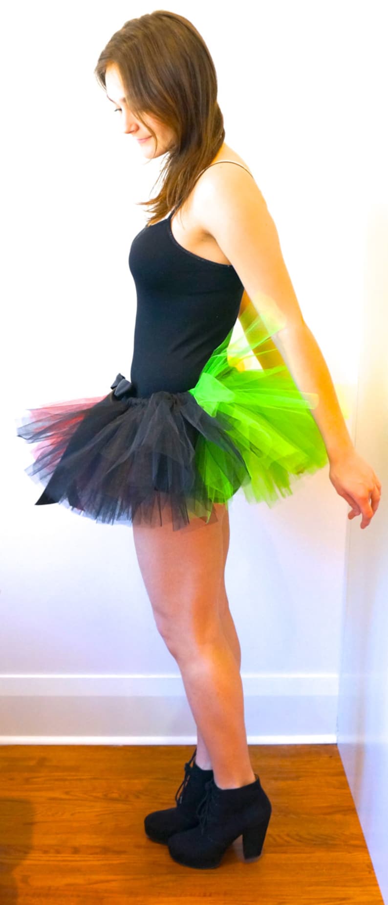 adult orange and black tutu
