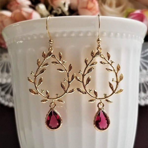 Burgundy Earrings Etsy