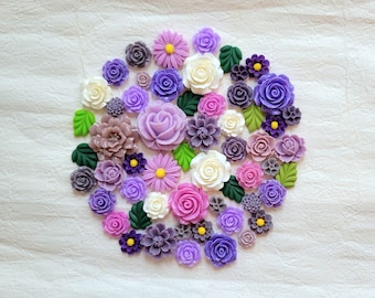 Flower magnet, Refrigerator magnet, Locker decor magnet, Shabby chic flower decor, Kitchen decor, Purple lover gift, House warming gift