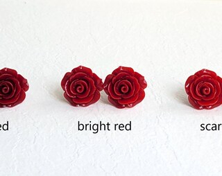 Orecchini Pendenti Bohémien A Nappa Con Fiore Rosso E Zirconia - Lunghi Orecchini A Cerchio Per Matrimonio E Feste