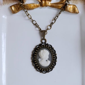 Collar colgante victoriano camafeo, colgante camafeo, collar camafeo, camafeo inspirado en antigüedades, collar regalo imagen 4