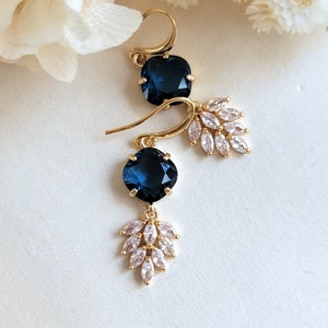 navy blue dress earrings Tatum Simple Long Formal Dress with V-Neck Mauve / Medium