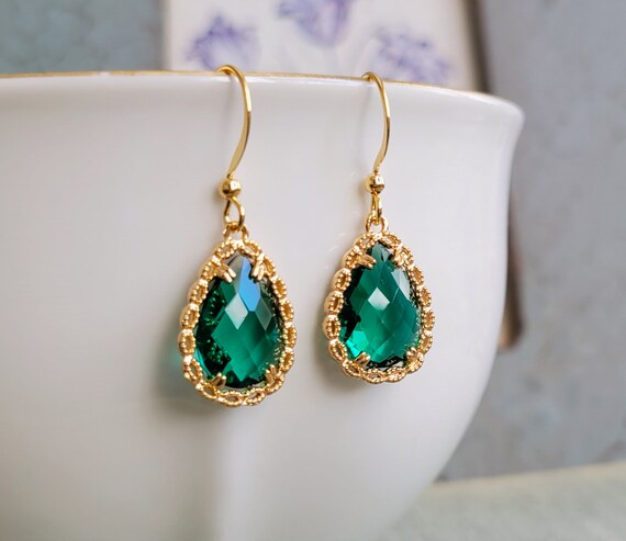 Green drop earrings australia clearance