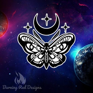 Double Layer Lunar Moth Decal | Holographic Butterfly decal | Celestial Moth Decal
