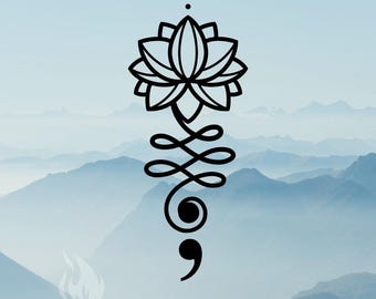 Suicide Survivor Awareness Lotus Decal | Mental Health Support Decal | Semicolon Butterfly