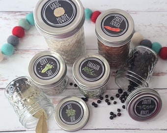 Afdrukbare Spice Lid Labels - Avery Labels - Digitale Download - Kruiden en specerijen Spice Jar Mason Jar Krijtbord Aquarel Print DIY Organiseren