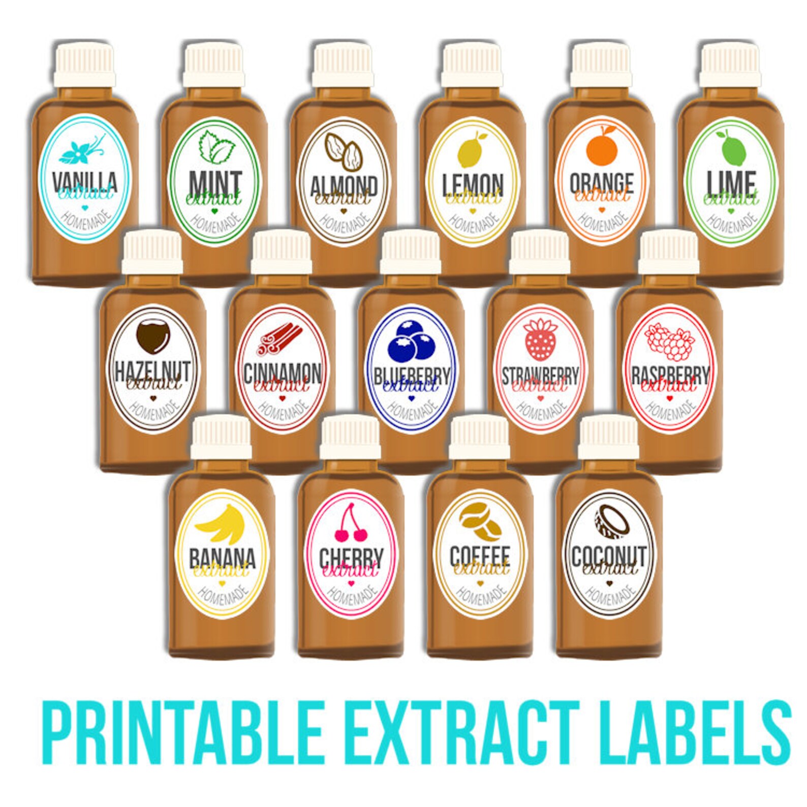 Printable Flavor Extract Labels Etsy Printable Flavor Extract Labels Etsy