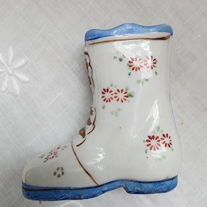 mini ceramic boot, toothpick holder