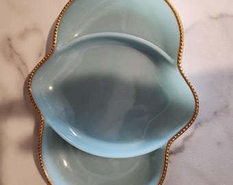 Blue delphite fireking divided dish
