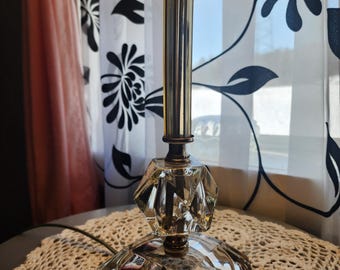 Pair of vintage boudoir crystal lamps.