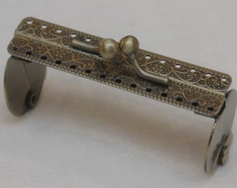 7cm (2-3/4") Square Retro Copper Sew-In Purse Frame with Ball Clasp
