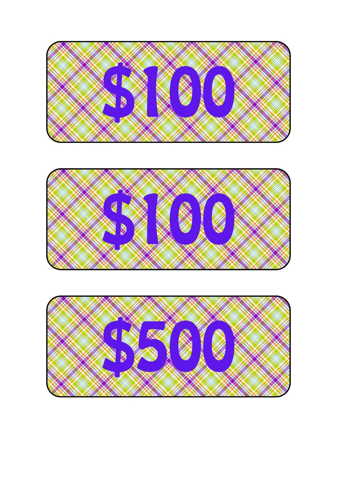 Printable Prop Money Fits A6 Binder Placeholder Cash PDF Instant