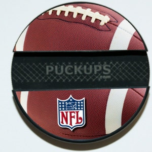 Football - NFL - Cell Phone Stand - for the sports fan - Iphone / Galaxy / Android Stands -made from a genuine hockey puck - Super Bowl