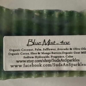 Blue Mist - Rustic Suds Natural - Organic Goat Milk Triple Butter Soap Bar - 4oz Each