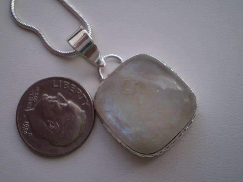 5pcs Wholesale Rainbow Moonstone Pendants - 925 Silver Plated - Handmade Charms